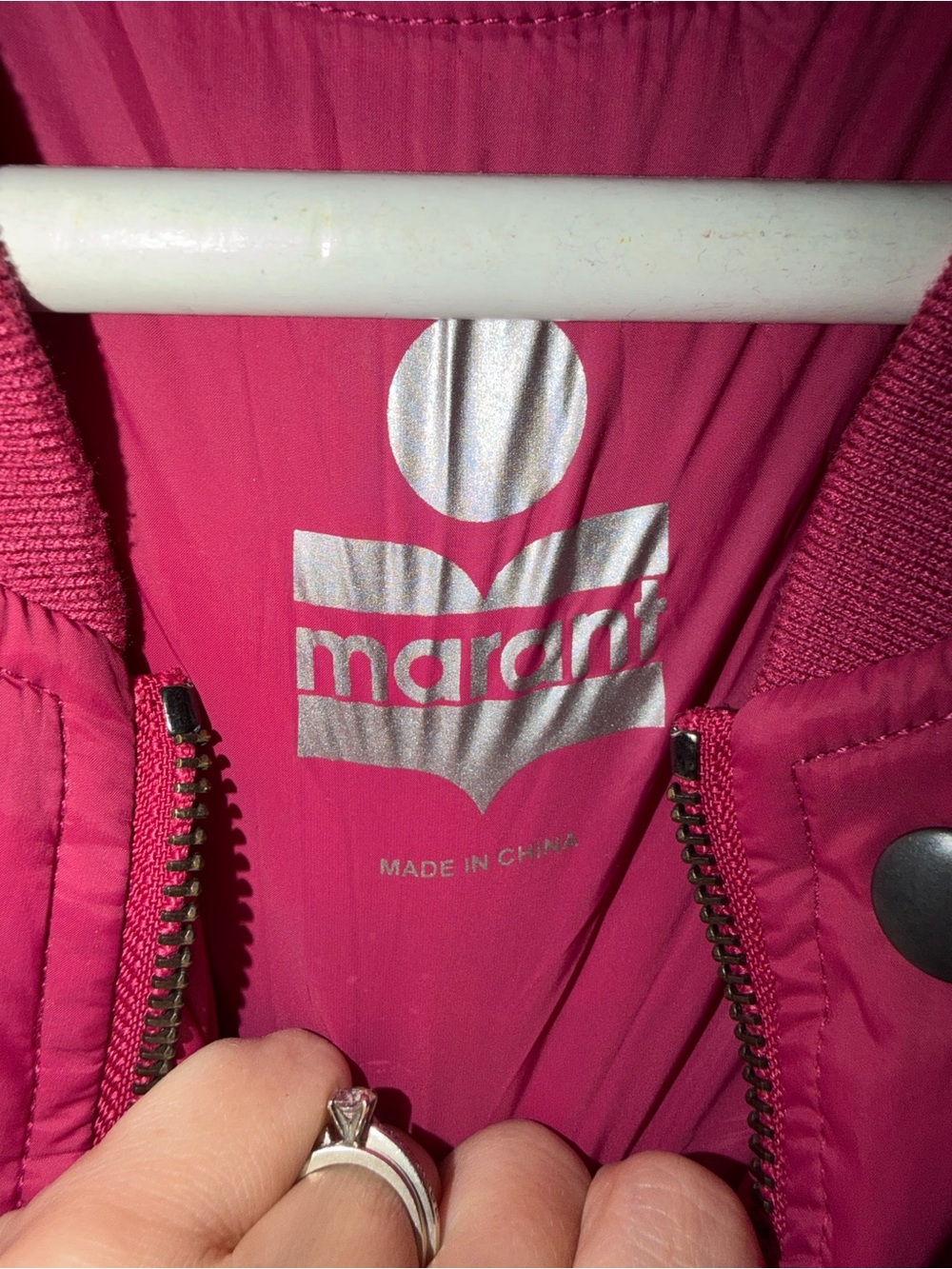 Isabel Marant Raspberry Quilted Bomber Jacket - Picture 2 of 4